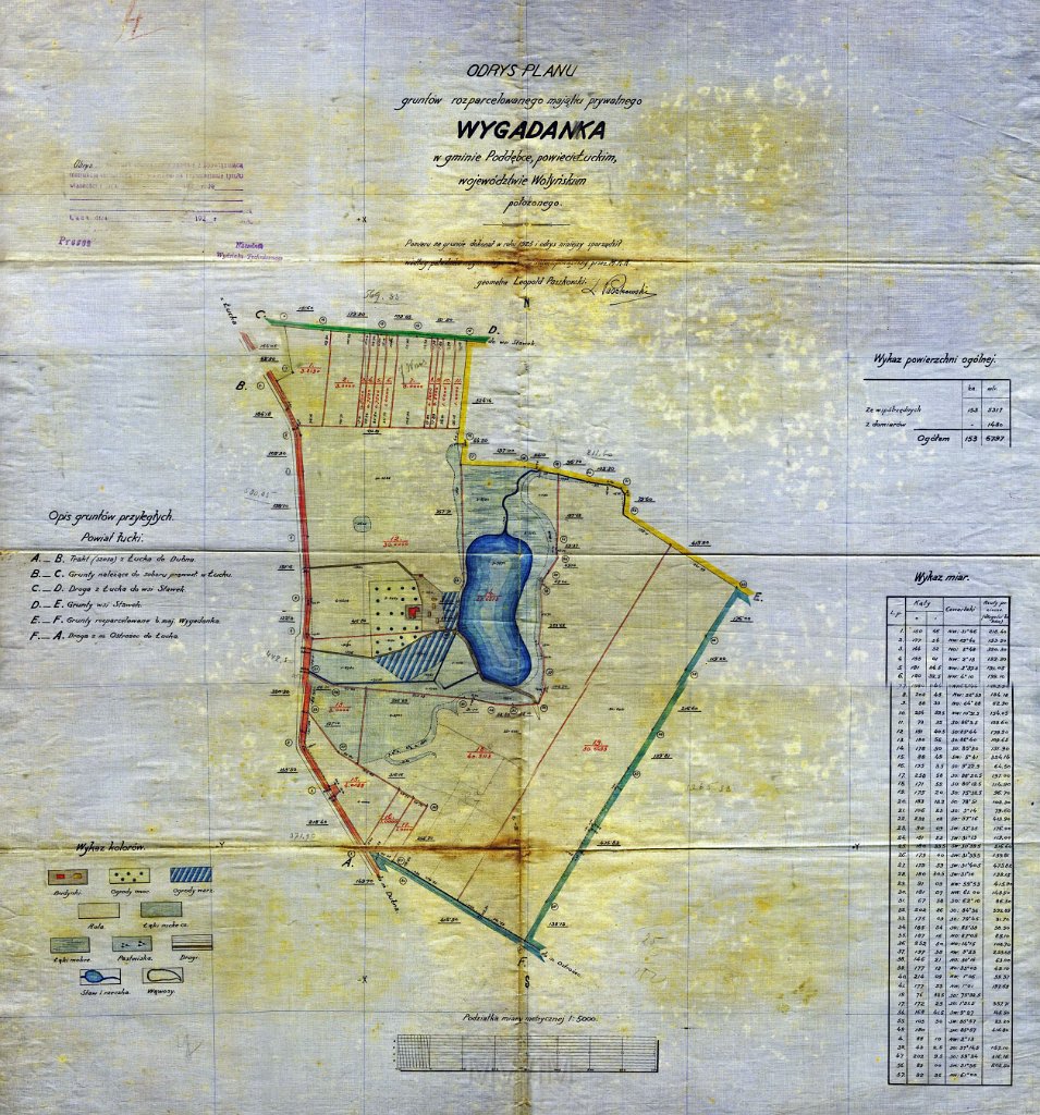 KKE 5959-2.jpg - Dok. Parcelacja, Wygadanka, gmina Poddębce, powiat Łuck, II 1932 r.